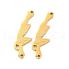 Ion Plating(IP) 304 Stainless Steel Bamboo Links Connector Charms STAS-S135-02G-1