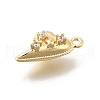 Brass Micro Pave Cubic Zirconia Pendants KK-U061-12G-2