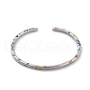 Brass Open Cuff Bangles for Women BJEW-G736-12P-03-2
