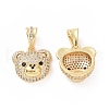 Brass Micro Pave Cubic Zirconia Pendants ZIRC-F136-01G-01-1