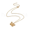 Initial Letter with Butterfly Pendant Necklace NJEW-C026-01G-I-2