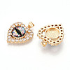 Brass Micro Pave Clear Cubic Zirconia Pendants for Women KK-T070-93A-03-2