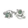 Natural Green Aventurine Kitten Pendants G-J386-C17-21-2
