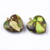 Assembled Bronzite and Imperial Jasper Pendants X-G-T111-04H-2