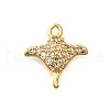 Brass Micro Pave Cubic Zirconia Charms KK-B131-07G-1