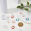DICOSMETIC 4 Pairs Two Tone 304 Stainless Steel Chunky Huggie Hoop Earrings with Enamel for Women EJEW-DC0001-37-4