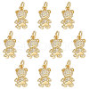 SUNNYCLUE Brass Micro Pave Clear Cubic Zirconia Pendants ZIRC-SC0001-25-1