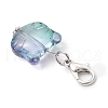 Cat Head Shape Glass Pendant Decorations HJEW-JM03335-5