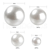 600Pcs No Hole ABS Plastic Imitation Pearl Round Beads MACR-LS0001-04-3