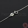 Anti-Tarnish Trendy Unisex Rhodium Plated 925 Sterling Silver Snake Chain Necklaces STER-M034-B-08-4