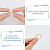 SUPERFINDINGS 8Pcs 4 Style Rack Plating Brass Open Cuff Ring Settings KK-FH0006-84-5