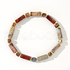 Bohemian Style Natural Red Jasper & Picture Jasper Stretch Beade Bracelet for Men HW6773-2