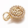 Brass Micro Pave Clear Cubic Zirconia Charms ZIRC-C020-69G-3