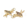 Brass Micro Pave Cubic Zirconia Pendants KK-E068-VB141-3