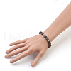 Natural Tiger Eye Beads and Natural Frosted Agate Beads Stretch Bracelets BJEW-JB03848-04-4