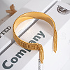 European and American Style Fringed Stainless Steel Cuff Bangles for Women OT8697-1-1