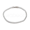 Brass Pave Clear Cubic Zirconia Horse Eye Link Bracelets BJEW-B094-03A-P-1