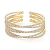 Iron Alloy Rhinestone Cuff Bangles BJEW-B052-01LG-2