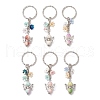 6Pcs 6 Colors Synthetic Turquoise Angel Pendant Keychian KEYC-JKC01107-2