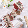 GOMAKERER 1 Roll Printed Polyester Imitation Burlap Ribbons OCOR-GO0001-08-4