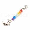 Chakra Theme Natural & Dyed Malaysia Jade Beaded Pendant Decorations HJEW-JM00641-04-3
