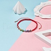 Lampwork Round Evil Eye Braided Bead Bracelet BJEW-TA00139-01-2
