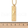 304 Stainless Steel Clear Cubic Zirconia Rectangle Constellation Pendant Necklaces for Women Men NJEW-S435-01G-E-5