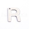 Tarnish Resistant 304 Stainless Steel Letter Charms STAS-O072-R-1