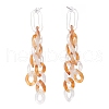Acrylic Curb Chain Tassel Dangle Stud Earrings for Women EJEW-JE04767-05-4