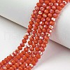 Electroplate Opaque Solid Color Glass Beads Strands EGLA-A034-P8mm-L03-1