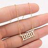 1990 Birth Year Number 201 Stainless Steel Pendant Cable Chain Necklaces FS-WGB5F08-08-1