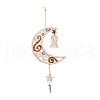 Moon & Floral Unfinished Wood Pendant Ornament WOOD-M003-03-3
