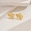 Stylish Stainless Steel Striped Flower Stud Earrings CN5900-1-1