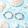 2Pcs Adjustable Natural Black Gold Rutilated Quartz Chip Beads Braided Bead Bracelets BJEW-JB11914-1