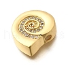 Brass Micro Pave Clear Cubic Zirconia Beads KK-B136-23G-2