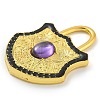 Rack Plating Brass Glass Pendants KK-G515-02B-3
