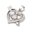 Brass Pendants with Cubic Zirconia KK-D536-08P-2