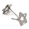 Star Shape 201 Stainless Steel Stud Earrings Findings STAS-Q251-07P-2