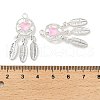 Rack Plating Alloy Rhinestones Pendants PALLOY-D028-05A-S-RS-3