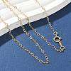 Brass Heart Link Chain Necklaces for Women NJEW-Z068-03G-02-1