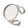 Non-Tarnish 304 Stainless Steel Open Cuff Findings STAS-R123-02B-P-1