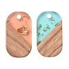 Transparent Resin & Walnut Wood Pendants RESI-CJ0001-96-6