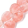 Cherry Quartz Glass Carved Beads Strands G-B136-E01-2