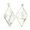 Natural Howlite Faceted Big Pendants G-L623-04G-02-1