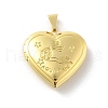 Brass Locket Pendants KK-C092-25G-2