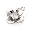 Brass Pave Clear Cubic Zirconia Charms KK-V016-20P-2
