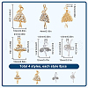 SUNNYCLUE 32Pcs 4 Styles Rack Plating Alloy Rhinestone Pendants FIND-SC0011-61-2