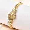 Brass Micro Pave Clear Cubic Zirconia Link Bracelets BJEW-F498-02A-G-1