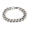 304 Stainless Steel Cuban Link Chain Bracelets for Women Men BJEW-D304-01P-2