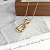 Brass Pave Colorful Cubic Zirconia Heart Initial Pendant Necklaces for Women WGF6021-07-1
